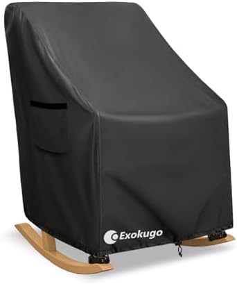 Outdoor Rocking Chair Cover, 600D Heavy Duty Waterproof Patio Chair Cover by Unknown
