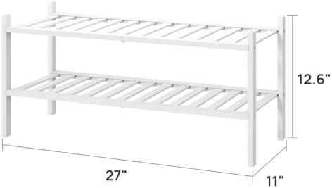 viewcare White Shoe Rack for Entryway, 2 Tier Shoe Organizer for Hallway Closet - Image 3