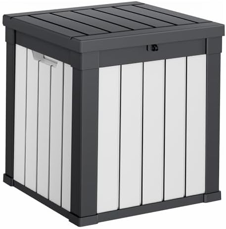 PatioZen 50 Gallon Resin Deck Box, Lockable Patio Outdoor Storage Box by OutdoorLivingPerfected