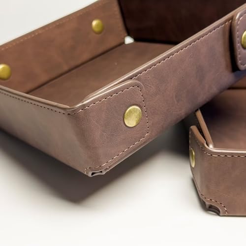 PU Leather Organization Trays for Home Nightstand Office Desk Storage, - Image 5