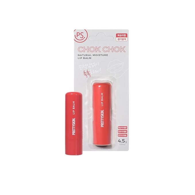PS.PRETTYSKIN Moisture Lip Balm 0.15oz.(4.5g) Smooth, Soft Texture, Hydrating, Natural Shine, Glossy, korean lip balm (Peach)