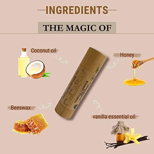 Chapstick Lip Balm Lip Moisturizer For Dry & Chapped Lips 100% Organic Lip Balm For Soft And Shiny Lips Cute And Portable Lip Care Balm for Kids and Women's With Bamboo Packaging (Orange)