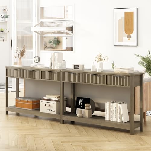 HOKYHOKY Set of 2 Fluted Console Table by HOKYHOKY