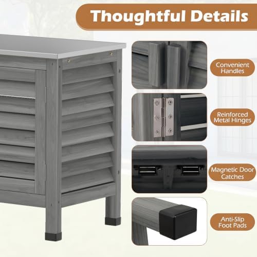 Tangkula Wood Outdoor Storage Cabinet - Image 7