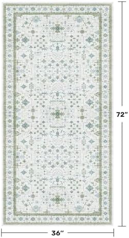 Hazo Haus Blue and Green Washable Rugs 3x6 - Image 2