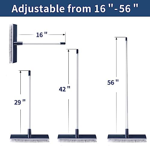 BOOMJOY Floor Scrub Brush with 57" Long Handle, 2 in 1 Scrape and Brush - Image 7