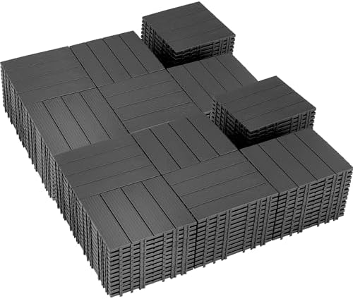 144 PCS Plastic Interlocking Deck Tiles by SkillMaid