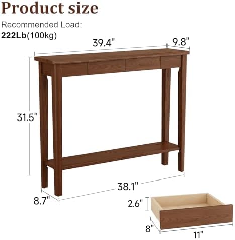 AQIMUELE Wood Console Table - Image 2