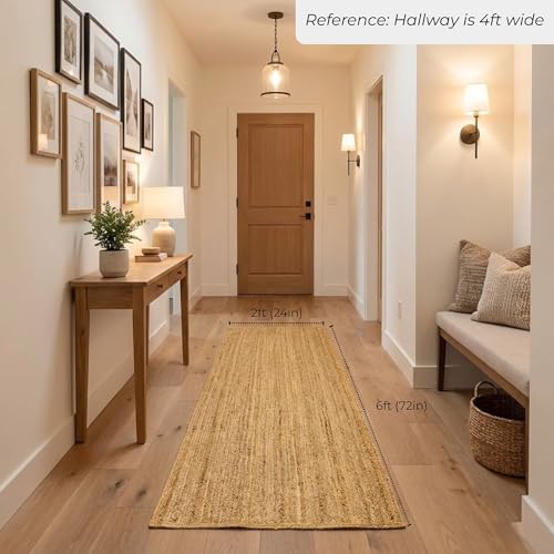 Jute Rug 2'x6' - Natural Runner Rug - Image 6