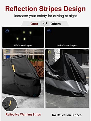 Puroma Motorcycle Cover Heavy Duty Scooter Cover Waterproof Outdoor All Season - Image 3