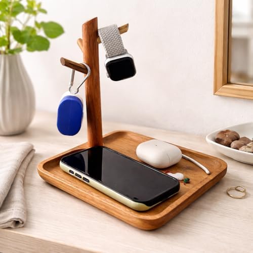 Acacia Wood Key Tray for Entryway Table - Image 2
