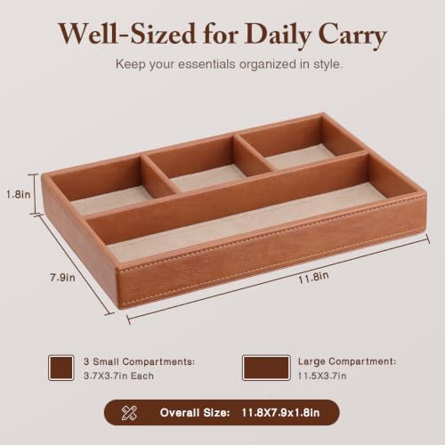 GORESE Leather Jewelry Tray, Catchall Tray Organizer - Image 3