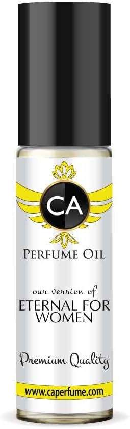 CA Perfume Impression of Eternal For Women Replica Fragrance Body Oil Dupes Alcohol-Free Essential Aromatherapy Sample Travel Size Concentrated Long Lasting Attar Roll-On 0.3 Fl Oz/10ml