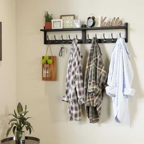 AMBIRD 34.2" Extra Long Wooden Wall Hook Rack - Image 4