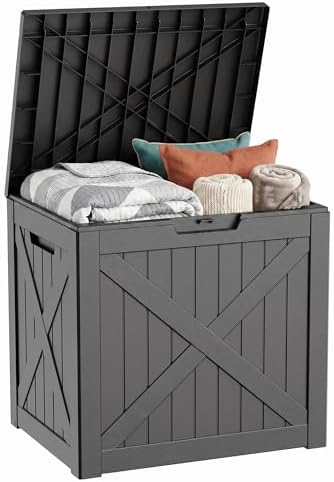 32 Gallon Deck Box, Waterproof Outdoor Storage Boxes by MAIUSCOLI