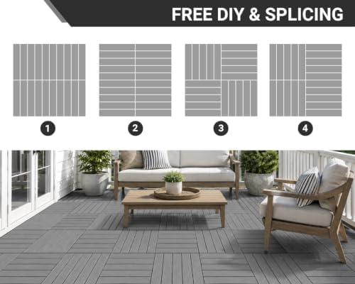 PrimeZone 108 PCS Plastic Interlocking Patio Deck Tiles Outdoor All Weather - Image 6