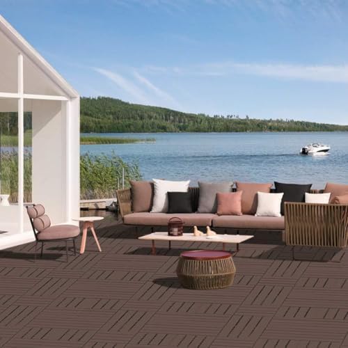 domi outdoor living Patio Deck Tiles, 12 x 12 inches Composite Interlocking - Image 2