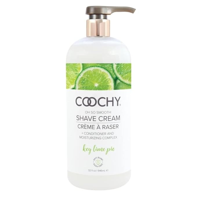 Coochy Shave Cream - Moisturizing Shave Lotion - Gentle Intimate Shaving Cream - For Bikini Area, Underarms, Legs & More - Rash-Free, Hydrating Formula - Key Lime Pie, 32 oz