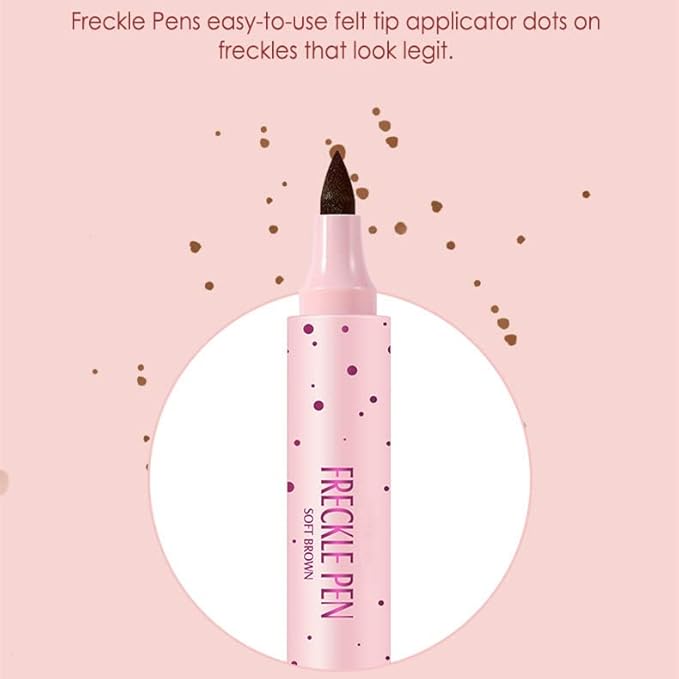 Freckle Pen Faux Freckle Pen Colour Pop Freckle Pen Supernaturally Realistic Freckles Makeup Brush Fantastic Freckles Pen Long-lasting Waterproof Soft-point Absorbent Pen For a Natural and Easy Makeup Look (soft brown)