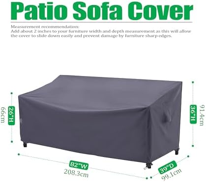 F&J Outdoors I Shape 3-Seater Patio Sofa Covers - Image 2