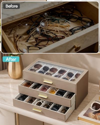 VLANDO 18-Slot Sunglasses Organizer Case - Image 7
