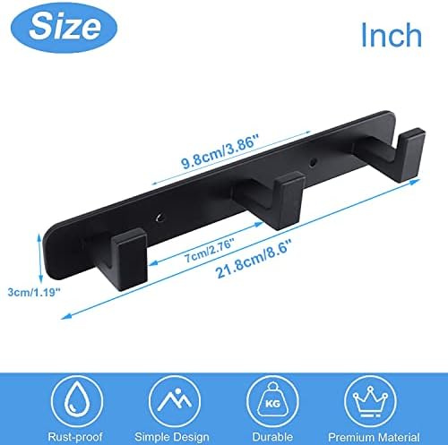 Coat Rack, Heavy Duty Stainless Steel 3 Tri Coat Hook Hanger, Wall Mounted Wall - Image 7