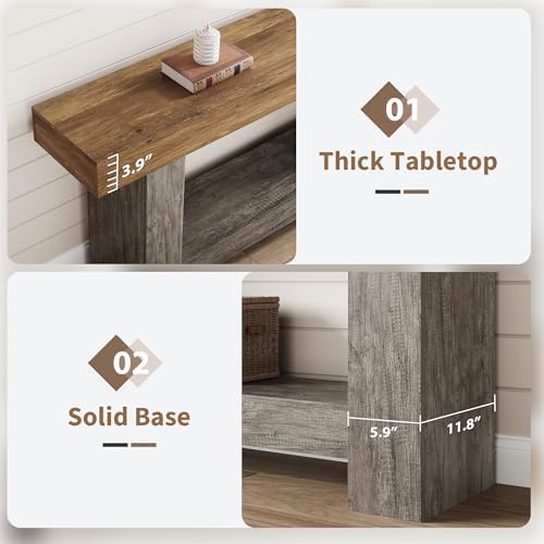 GarveeHome 63" Farmhouse 2-Tier Console Table - Image 5