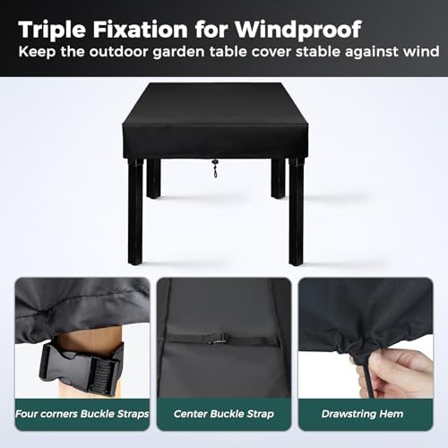 SUNICO Outdoor Table Covers Waterproof Square 32x32x6in - Image 3
