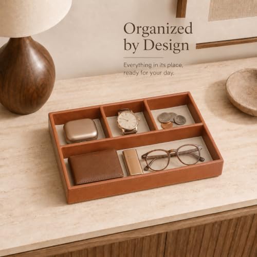 GORESE Leather Jewelry Tray, Catchall Tray Organizer - Image 5