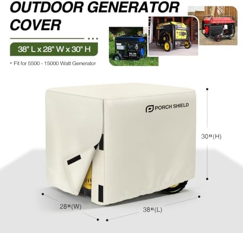 Porch Shield Generator Cover for 5500-15000W, Light Tan - Image 2