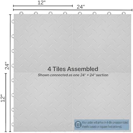 Nitro Tiles by FlooringInc 12" x 12" Interlocking Garage Floor Tiles, Diamond - Image 6