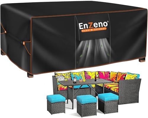 Enzeno Patio Furniture Cover Outdoor Waterproof 98" L x 78" W x 28" H by Enzeno