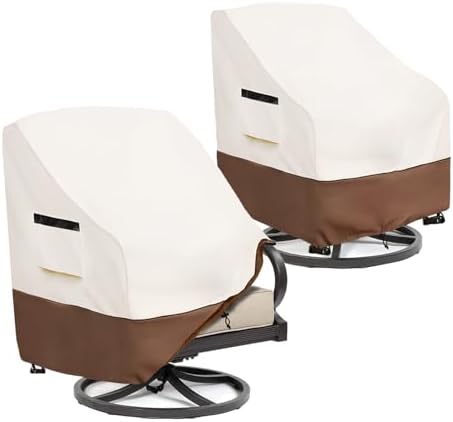 Patio Chair Covers 2 Pack, Swivel Lounge Chair Cover, Waterproof Heavy Duty by Osileyo