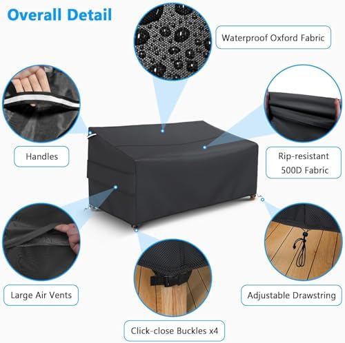 Gasadar 3-Seater Outdoor Sofa Cover Waterproof - Image 4