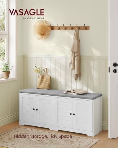 VASAGLE 3-Tier Shoe Storage Bench - Image 2