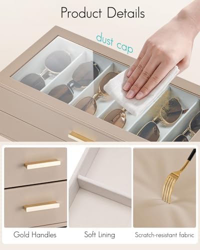 VLANDO 18-Slot Sunglasses Organizer Case - Image 3