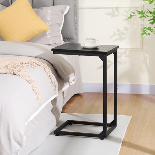 AMHANCIBLE C Shaped End Table, Slide Under Couch Table - Image 2