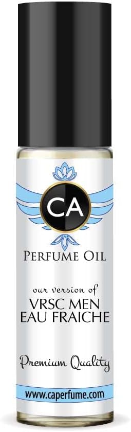 CA Perfume Impression of Vrsc Men Eau Fraiche For Men Replica Fragrance Body Oil Dupes Alcohol-Free Essential Aromatherapy Sample Travel Size Concentrated Long Lasting Attar Roll-On 0.3 Fl Oz/10ml