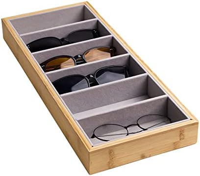 Natural bamboo Glasses Eyeglass Eyewear Sun glasses Sunglasses Box Storage Case by Lunavita