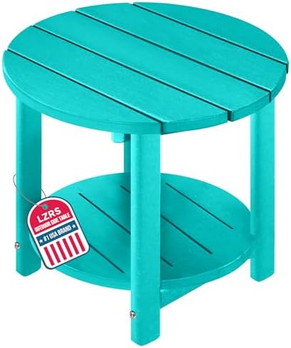 LZRS Round Adirondack Side Table Double End Table, Outdoor Side Tables by LZRSPET