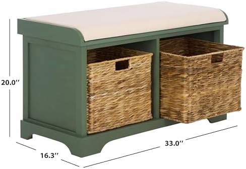 SAFAVIEH Freddy Wood Storage Bench - Image 3