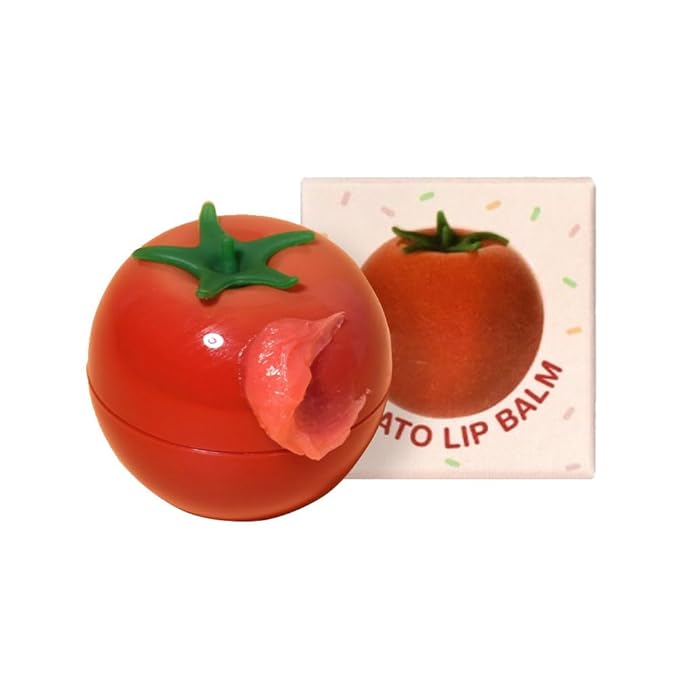PS.PRETTYSKIN Moisturizing Korean Vegan Lip Balm 0.31oz. (9g) Smooth, Soft Texture, Hydrating, Natural Shine, Glossy (Tomato)