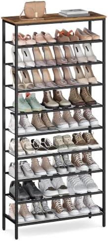 VASAGLE Shoe Rack with 9 Mesh Shelves and 1 Large Top by VASAGLEbySONGMICSHOME