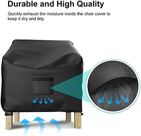 2 Pack Outdoor Patio Chair Covers Waterproof 38"Wx31"Dx29"H - Image 6