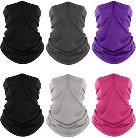Fuinloth Neck Gaiter, 6 Pack Cooling UV Protection Bandana Face Mask Gator by fuinloth