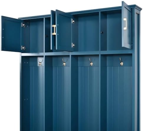 Quarte Hall Tree with Bench, Enclosed Storage, 4 Hooks - Image 7