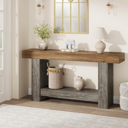 GarveeHome 63" Farmhouse 2-Tier Console Table - Image 4