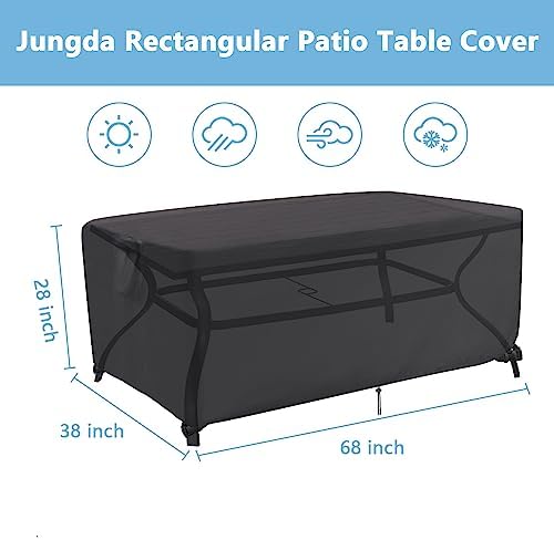 Patio Furniture Set Cover for 68 Inch Rectangle Outdoor Dining Table - Image 3