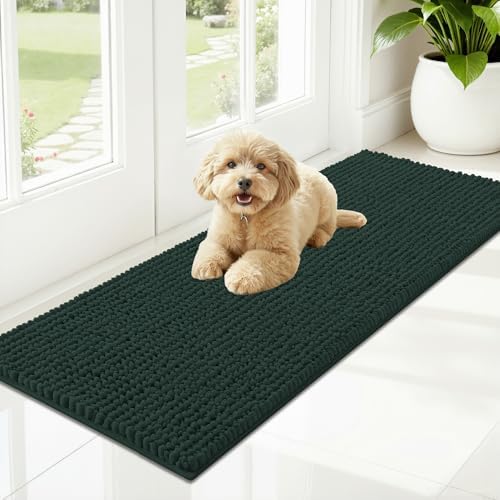 OLANLY Dog Door Mat for Muddy Paws 47x17, Extra Absorbent Chenille Mud Mat by OLANLY