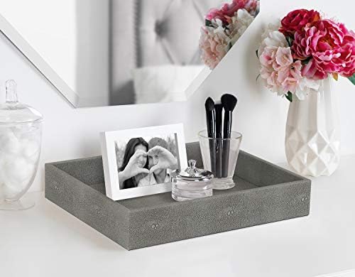 HofferRuffer Decorative Desktop Organizer Tray, Bathroom Vanity Tray, Storage - Image 3